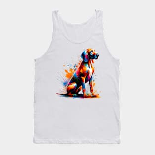 Vibrant Hanoverian Scenthound in Abstract Splash Art Tank Top